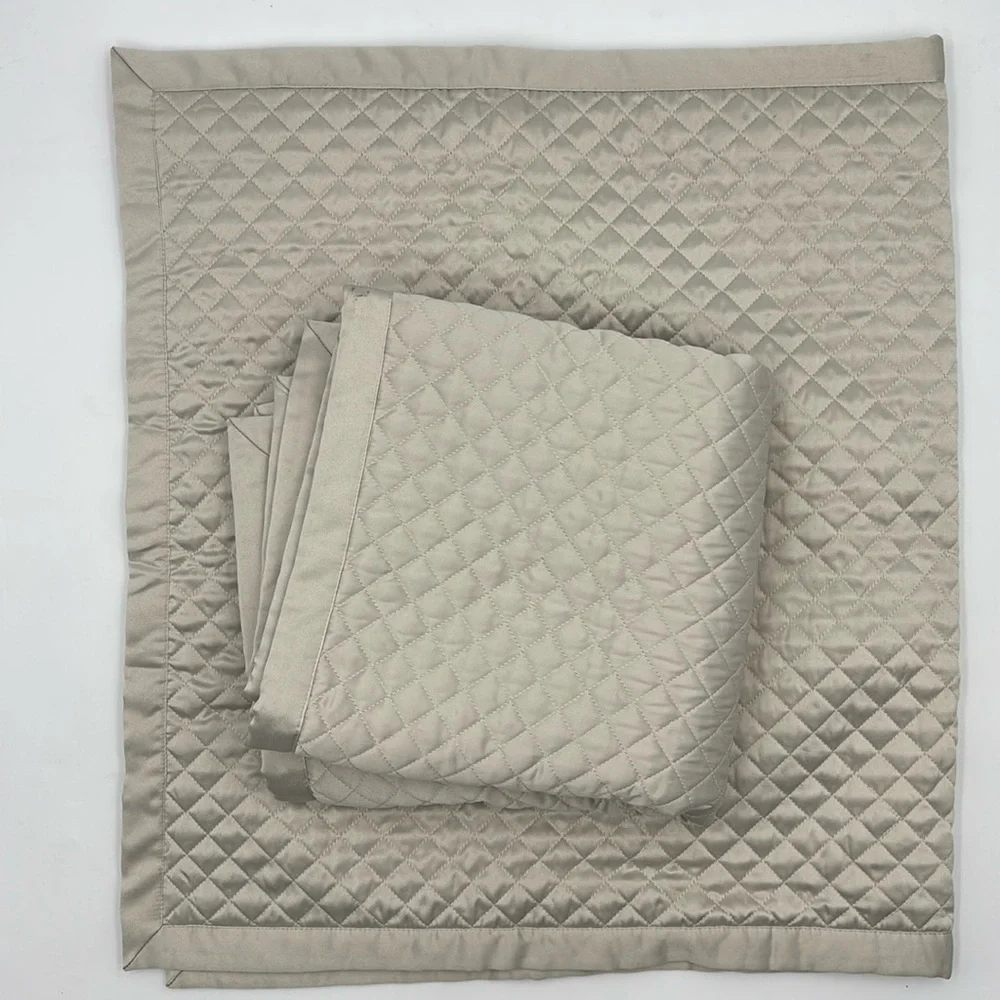 NWOT Set of 2 Ralph Lauren Wyatt King Quilted Shams Vintage Silver